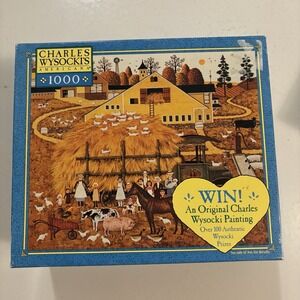 Vintage Charles Wysocki Americana Farm Folks 1000 Piece Puzzle Hasbro Missing 3